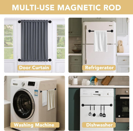 1 PACK Magnetic Curtain Rods for Metal Doors 16