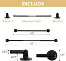 1 PACK Magnetic Curtain Rods for Metal Doors 16" to 28", 1/2 Inch Diameter Adjustable French Door Rod Classroom Whiteboard Cafe Towel Bar Holder, Black 16"-28"