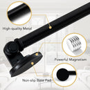 1 PACK Magnetic Curtain Rods for Metal Doors 16" to 28", 1/2 Inch Diameter Adjustable French Door Rod Classroom Whiteboard Cafe Towel Bar Holder, Black 16"-28"