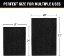 Black Bathroom Rug Set 2 Piece, Bath Mats for Floor, Super Thick Soft Shaggy Chenille Machine Washable, Dry Fast Water Absorbent Mats(20" x 32"/17" 24") 20" 32" Plus 17" 24"