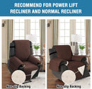 100% Waterproof Power Lift Recliner Chair Cover Non Slip Electric Covers for with Pocket Large Covers, Brown -