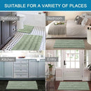 3 Piece Bathroom Rugs Sets Thick Striped Bath Set for Non Slip Soft Absorbent Mat Tub, Shower and Toilet(17''x24''+20''x32''+20''x24'' U-Shaped, Sage) Sage 17" x 24" + 20" 32" U Shape