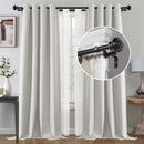 Double Curtain Rods for Windows 16.2 to 90.6 Inches 3/4 inch Diameter Adjustable Decorative Telescoping Rod with Brackets Heavy Duty Splicing Rods, Black 16.2"-90.6"