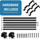 Double Curtain Rods for Windows 16.2 to 90.6 Inches 3/4 inch Diameter Adjustable Decorative Telescoping Rod with Brackets Heavy Duty Splicing Rods, Black 16.2"-90.6"