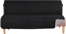 Futon Cover Reversible Sofa Slipcover Furniture Protector Water Resistant 2 Inch Wide Elastic Straps Bed Pets Kids Dog Cat Fit Sitting Width Up to 70"(Futon, Black/Grey) Black/Grey Futon(Seat with