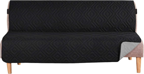 Futon Cover Reversible Sofa Slipcover Furniture Protector Water Resistant 2 Inch Wide Elastic Straps Bed Pets Kids Dog Cat Fit Sitting Width Up to 70