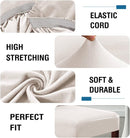 100% Waterproof Bar Stool Cover Stretch Counter Pub Chair Slipcover for Dining Room Removable Soft Thick Solid Fleece Fabric Slipcovers Set of 4, Ivory Fleece-ivory -