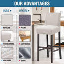 100% Waterproof Bar Stool Cover Stretch Counter Pub Chair Slipcover for Dining Room Removable Soft Thick Solid Fleece Fabric Slipcovers Set of 4, Ivory Fleece-ivory -