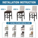 100% Waterproof Bar Stool Cover Stretch Counter Pub Chair Slipcover for Dining Room Removable Soft Thick Solid Fleece Fabric Slipcovers Set of 4, Ivory Fleece-ivory -
