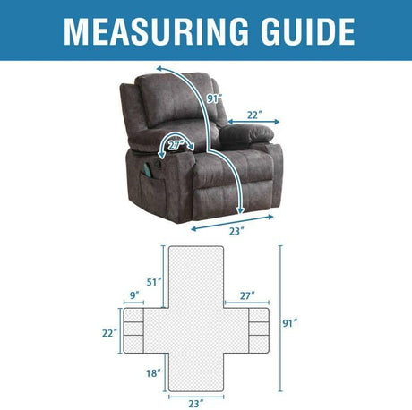 100% Waterproof Recliner Chair Cover Nonslip Stay in Place Electric Power Lift Slipcovers Fitted Standard Large with Side Pocket,Grey/Beige Grey/Beige -
