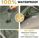 100% Waterproof RV Dinette Cushion Covers Booth Set Elastic Camper Replacement Couch Washable Jacquard Crizzle Pattern (2 Backrest Cover & 2 Bench Cover, Seagrass) Seagrass
