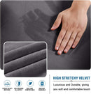 Real Velvet Futon Cover Armless Sofa Covers Bed Stretch Couch Slipcover Furniture Protector Thick Soft Fabric Form Fitted Stay in Place, Grey -
