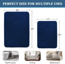 Bath Mat Memory Foam Set Bathroom Rug Flannel Velvety Luxury Extra Soft and Absorbent Non Slip Rugs for Bathroom/Bedroom Washable(2 Pack- 20"x 32"/ 17"x 24", Navy) Navy 20" x 32" Plus 17" 24"