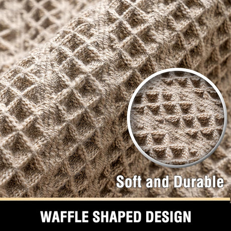 Waffle Bath Mat Super Absorbent Boho Non Slip Rugs for Bathroom Floor Machine Washable Dry Fast with Tassels (47 x 17 Plus 24 Inches, Irish Cream) Cream 47