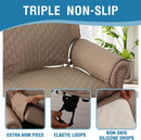 Sofa Cover, 100% Waterproof Slipcover Furniture Protector, Washable Couch Cover with Non-Skid Backing and Elastic Straps for Kids, Dogs, Pets(Sofa, French Oak) Oak