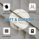 Armrest Covers for Sofa Water Resistant Couch Arm Remote Control Holder Organizer Magazine, Tablet, Phone, iPad(Set of 2, Ivory/Beige) Double Diamond-ivory/Beige -