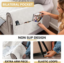 100% Waterproof Couch Cover for 3 Cushion Sofa Washable Pet Friendly with Elastic Straps Thick Durable Storage Pocket(XL Sofa, Beige) Beige 78"-X-Large