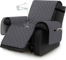100% Waterproof Recliner Chair Covers, Covers Non-Slip Stay in Place, Thick Cover for with Pocket, Dog Couch Protector Washable(Grey, 23") Gray 23"