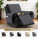 100% Waterproof Recliner Chair Covers, Covers Non-Slip Stay in Place, Thick Cover for with Pocket, Dog Couch Protector Washable(Grey, 23") Gray 23"