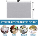 Linen Placemats Set of 4 Premium Solid Table for Dining Spill-Proof Waterproof Mats Heat-Resistant Kitchen Washable, 12x18 inches, Grey Gray -