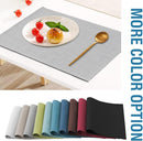 Linen Placemats Set of 4 Premium Solid Table for Dining Spill-Proof Waterproof Mats Heat-Resistant Kitchen Washable, 12x18 inches, Grey Gray -