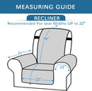Reversible Quilted Recliner Covers Chair Cover Water Resistant Furniture Protector Washable Couch with Elastic Straps for Kids, Pets (Recliner, Brown/Beige) Brown/Beige (79" x 68")