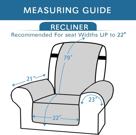 Reversible Quilted Recliner Covers Chair Cover Water Resistant Furniture Protector Washable Couch with Elastic Straps for Kids, Pets (Recliner, Brown/Beige) Brown/Beige (79