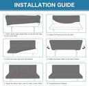 100% Waterproof Armless Futon Cover, Sofa Cover Stretch Jacquard Couch for Futon, Dual Leakproof Furniture Protector Pets, Grey -
