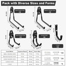 Garage Hooks, 20-Pack Steel Accessories for Organization and Storage, Heavy Wall Mount Duty Hooks with Anti-Slip Coating Hanging Ladder, Bike, Power Tools More Tools, Black -