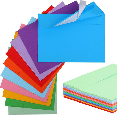 50 Pack Colored Envelope, 5x7 Envelopes, A7 Envelopes for Invitations, Printable Invitation Envelope Weddings, Photos, Postcards, Greeting Cards, Mailing - (5