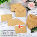 150 Pack Gift Card Envelopes, 4" x 2.75" Mini Brown Kraft Business Small Envelopes for Holidays, Weddings, Baby Showers, Birthdays Banquets -