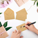 150 Pack Gift Card Envelopes, 4" x 2.75" Mini Brown Kraft Business Small Envelopes for Holidays, Weddings, Baby Showers, Birthdays Banquets -