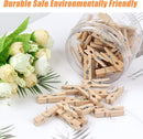 50 PCS Push Pin with Wooden Clips, Durable Pins, Decorative Pushpins Tacks Thumbtacks, for Cork Board Artworks Notes Photos, Craft Projects, Offices and Homes (Burlywood) -
