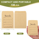 156 PCS Seed Envelopes 3.15”x 4.72”, Packets Kraft Seeds Saving Envelope, Self Sealing Storage Mini Envelope for Flower Vegetable -