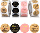 Thank You Round Stickers for Supporting My Small Business Adhesive Labels, 3-Color, 1inch (2000Pcs, 4 Rolls, Each roll 500Pcs) -