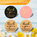 Thank You Round Stickers for Supporting My Small Business Adhesive Labels, 3-Color, 1inch (2000Pcs, 4 Rolls, Each roll 500Pcs) -