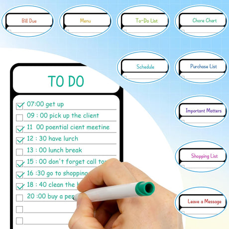 7-Piece Magnetic Dry Erase to-Do List White Board, 4'x11', Multifunctional Weekly Planner, Chore Chart, Planner for Refrigerator -