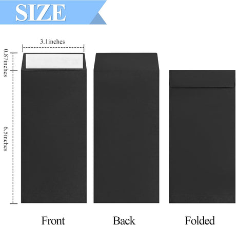 BONUS++ Envelope Set - 120 Envelopes for Cash, Checks, & Tickets; 80GSM, 3.2x6.6 inch Black Perfect Cash Challenge Savers 3.2x6.6in (Pack of 1)
