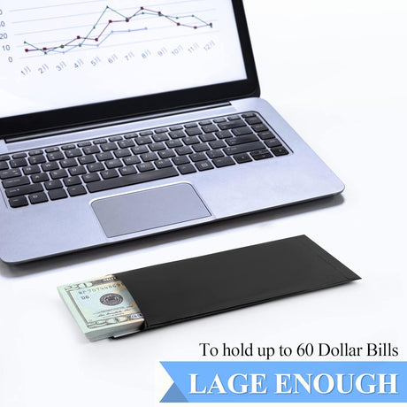 BONUS++ Envelope Set - 120 Envelopes for Cash, Checks, & Tickets; 80GSM, 3.2x6.6 inch Black Perfect Cash Challenge Savers 3.2x6.6in (Pack of 1)