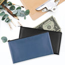 2 Pieces Money Bag,11x6.1 Inch Bags With Zipper for Cash, Bank Bag, Pouch, Holder Coins, Cosmetics, Bills, Tool 1 Black & Blue -