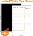Weekly Meal Planner Magnetic, 2 Pack Undated Tear-off Sheets Planning Notepad, Magnetic for Refrigerator, Grocery List -