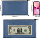 4 Pieces Money Bags With Zipper, 11x6.1 inch Pouch, Bank Bag, Cash Check Wallet, Cosmetics(navy) - Large