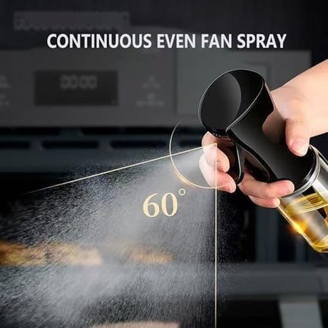 Oil Sprayer for Cooking- 200ml Glass Olive Mister, Spray Bottle, Kitchen Gadgets Accessories Air Fryer, Canola Spritzer, Widely Used Salad Making, Baking, Frying,BBQ Black -