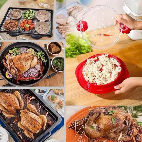 Chicken Shredder Breast Tool Twist, Visible Meat Machine, Strong Anti-Slip Strip, Ergonomic Handle, BPA Free, Suitable for Pork Beef Black -