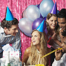 2 Pack Pink Backdrop Party Decorations Tinsel Curtain Foil Fringe Birthday Photo Booth Streamer Theme Bachelorette Graduation Decor 39.4"W x 78.7"L (Pack of 2)