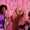 2 Pack Pink Backdrop Party Decorations Tinsel Curtain Foil Fringe Birthday Photo Booth Streamer Theme Bachelorette Graduation Decor 39.4"W x 78.7"L (Pack of 2)