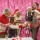 2 Pack Pink Backdrop Party Decorations Tinsel Curtain Foil Fringe Birthday Photo Booth Streamer Theme Bachelorette Graduation Decor 39.4"W x 78.7"L (Pack of 2)