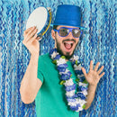 Tinsel Foil Fringe Curtains Wavy Backdrop for Parties Sparkle Metallic Curtain Party Decorations Photo Booth Props Birthday Graduation Wedding Light Blue 2 Pack