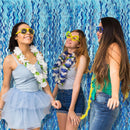 Tinsel Foil Fringe Curtains Wavy Backdrop for Parties Sparkle Metallic Curtain Party Decorations Photo Booth Props Birthday Graduation Wedding Light Blue 2 Pack
