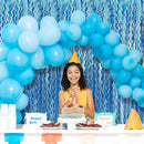 Tinsel Foil Fringe Curtains Wavy Backdrop for Parties Sparkle Metallic Curtain Party Decorations Photo Booth Props Birthday Graduation Wedding Light Blue 2 Pack